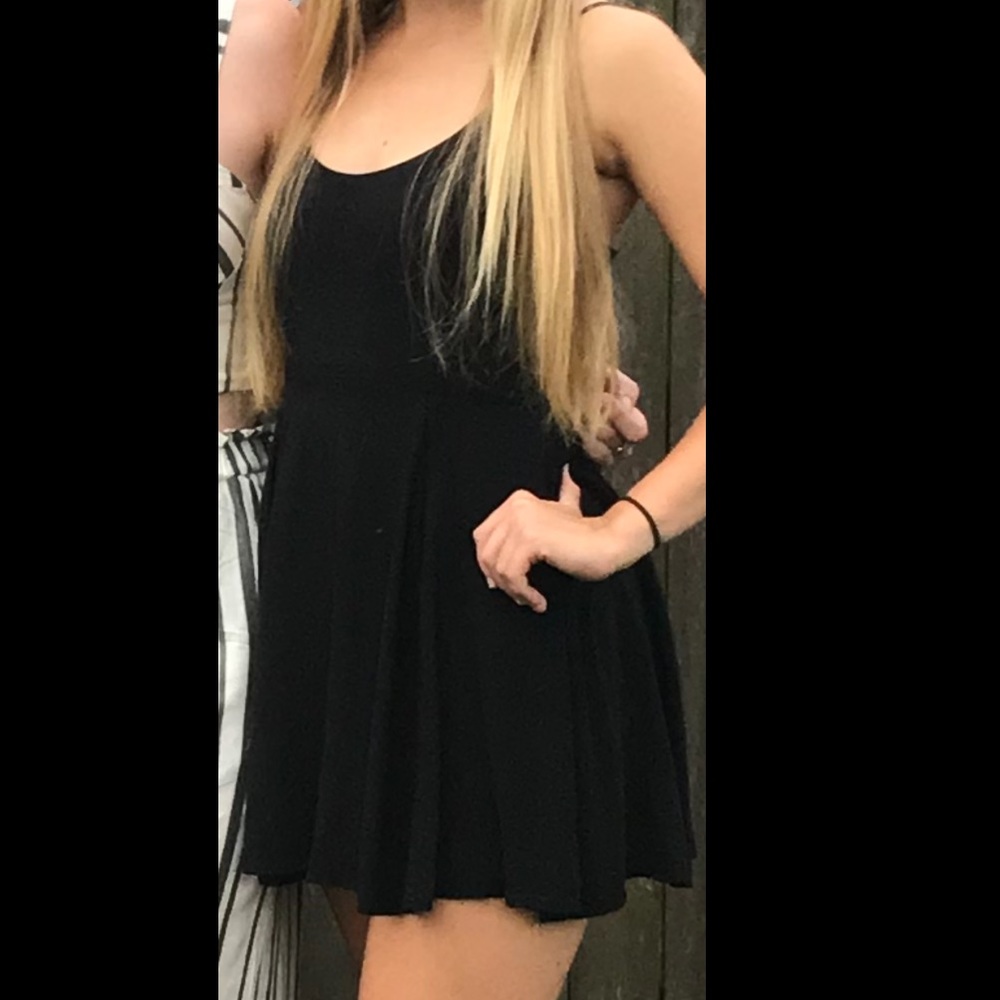 Black mini sundress spaghetti strap